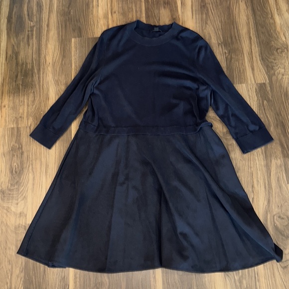 EUC COS 3/4 sleeved navy blue a-line dress size L - Picture 3 of 3